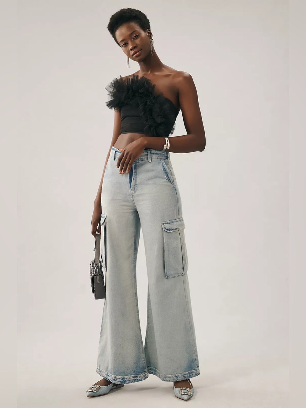 Pilcro Wide-Leg Cargo Jeans